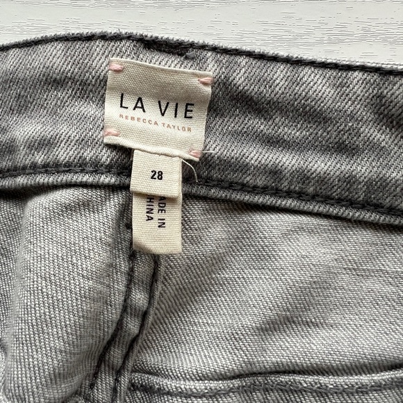 La Vie Rebecca Taylor INES Jeans Womens 28 Gray Mist Straight Ankle Length - Picture 4 of 14